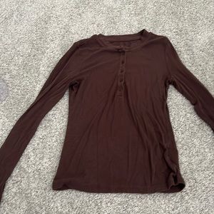 Brown Shein long sleeve with buttons